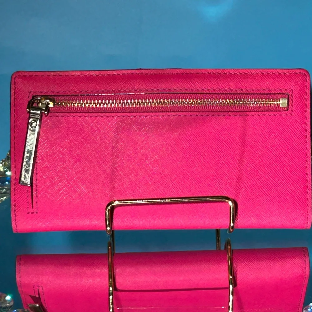 Kate Spade Pink Wallet Sleek Design 7” x 4” Like new - Picture 2 of 15
